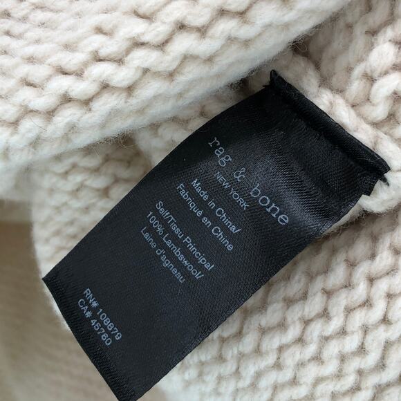 NEW Rag & Bone Lunet Wool Lambswool Turtleneck Sweater Chunky Knit Oatmeal Sz XS - Picture 7 of 10